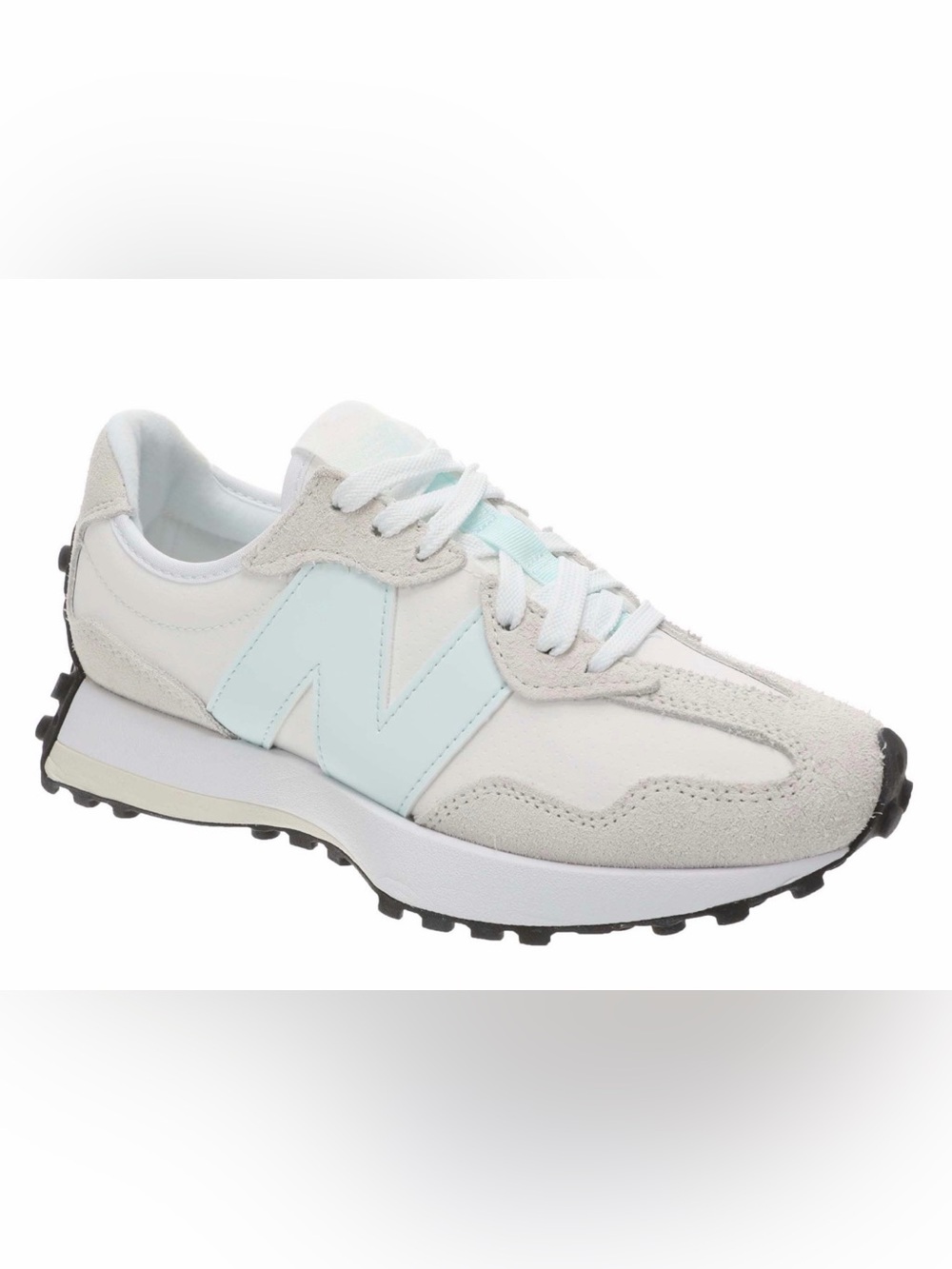NWOT Women’s New Balance 327 White/ Glint Blue Size 6 🩵
